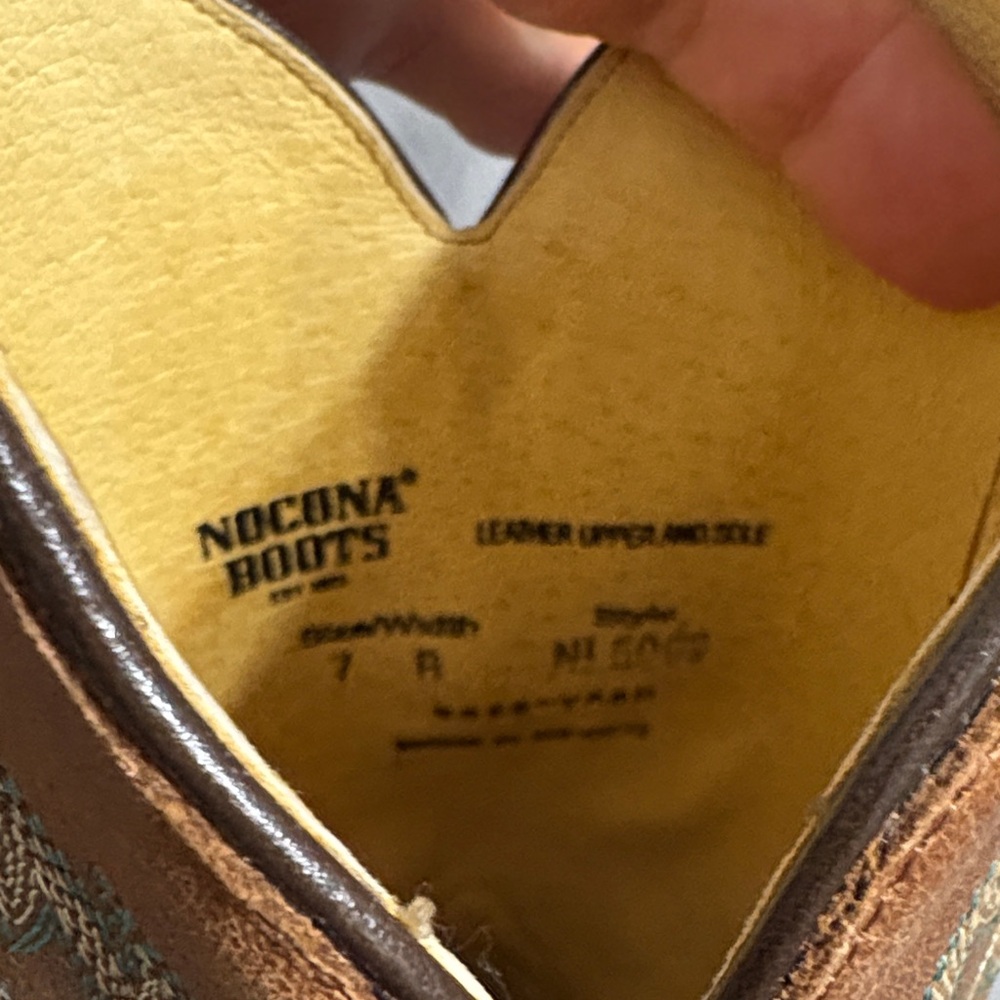 NOCONA Brown Western Leather Boots. SIZE 7. WORN ONES. - Picture 5 of 5